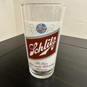 Schlitz Beer Glass Tumbler 5 1/4" High x 2 1/2" Wide EUC Bar Tavern
